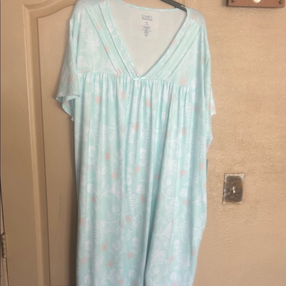 NWT Sz XXL green flower nightshirt by Croft & barrow